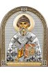 Икона Спиридон Тримифунтский серебряная с позолотой и цветной эмалью, арт БЧ-156