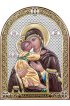 Икона Владимирская Божья Матерь серебряная с позолотой и цветной эмалью, арт БЧ-165