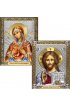 Венчальная пара икон Спаситель и Семистрельная Божья Матерь, арт БЧ-029