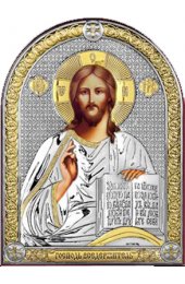 Икона Спаситель серебряная с позолотой, арт БЧ-064