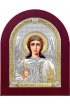 Икона Архангел Михаил серебряная на дереве с позолотой, арт БЧ-094