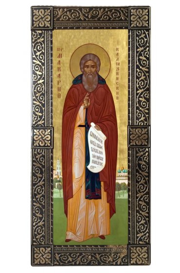 Икона Макарий Калязинский преподобный ростовая мерная, арт БИК-046