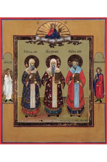 Икона Петр, Алексий, Иона митрополиты Московские, арт MSM-3449