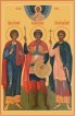 Икона Георгий Великомученик, Трифон Мученик, Иоанн Воин, арт MSM-6527