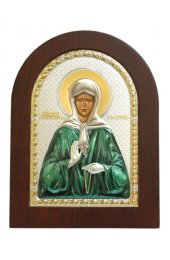 Икона Матрона Московская в серебряном окладе, арт ДВ-014