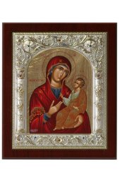 Икона Божья Матерь Одигитрия в серебряном окладе 17*14 см арт ДВ-041