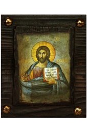 Икона Спаситель из Деисусного чина под старину 12*10 см арт ДВ-059