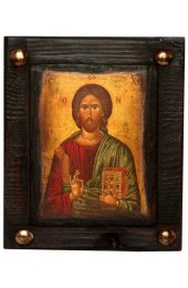 Икона Спаситель под старину 12*10 см арт ДВ-060