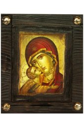 Икона Божья Матерь Владимирская под старину 12*10 см арт ДВ-066