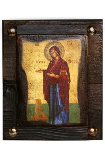 Икона Божья Матерь Геронтисса под старину 12*10 см арт ДВ-069