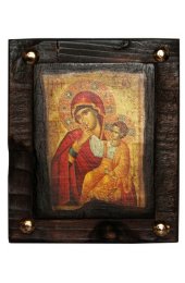 Икона Божья Матерь Отрада и Утешение под старину 12*10 см арт ДВ-075