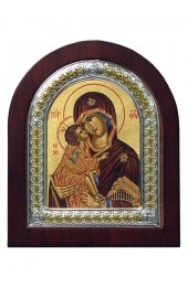 Икона Божья Матерь Донская в серебряном окладе 14*10 см см арт ДВ-085