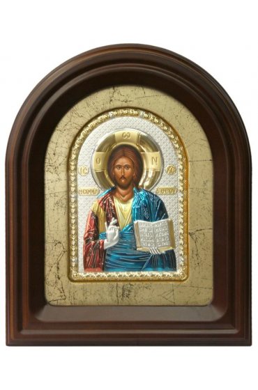 Икона Господь Вседержитель в киоте с эмалью 28*23 см, арт ДВ-094-1