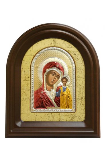 Икона Божья Матерь Казанская в киоте с эмалью 34*28,5 см см арт ДВ-101