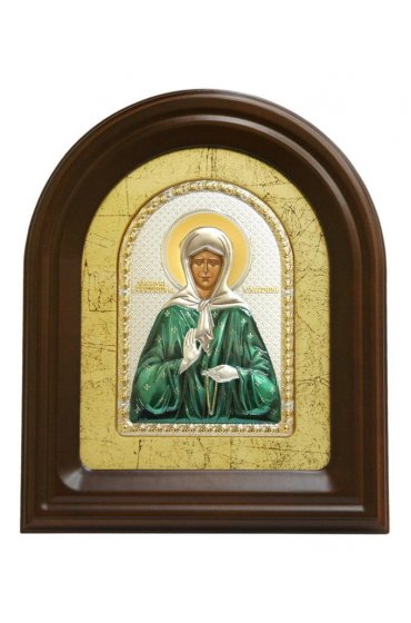 Икона Матрона Московская в киоте с эмалью 28*23 см см арт ДВ-113