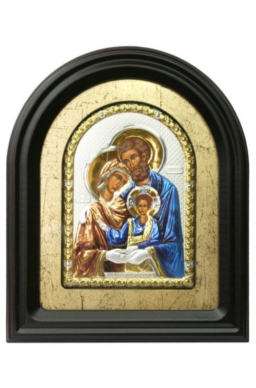 Икона Святое Семейство в киоте с эмалью 34*28,5 см см арт ДВ-118