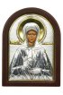 Икона Матрона Московская 6*4 см в серебряном окладе арт ДВ-136