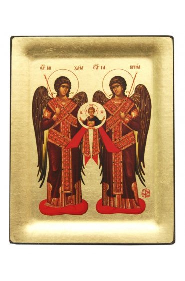 Икона Архангелы Михаил и Гавриил копия афонской, арт ДВ-151