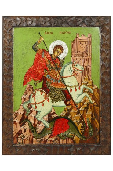 Икона Георгий Победоносец писаная, арт ДВ-172