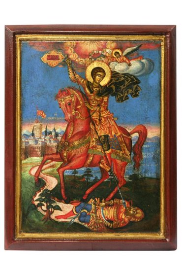 Икона Дмитрий Солунский писаная, арт ДВ-195