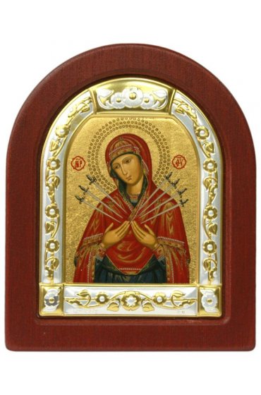 Икона Божья Матерь Семистрельная 11*9 см, арт ДВ-319