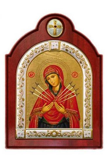 Икона Божья Матерь Семистрельная 30*21 см, арт ДВ-321