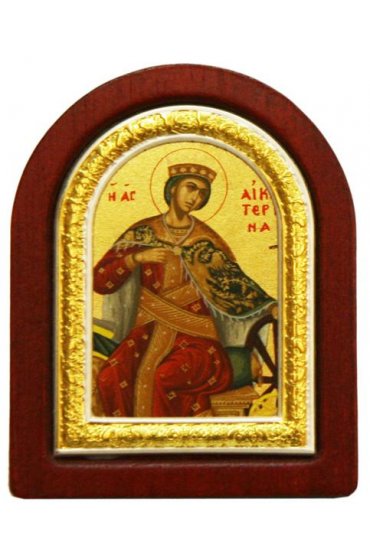 Икона Екатерина Великомученица 7*6 см, арт ДВ-355