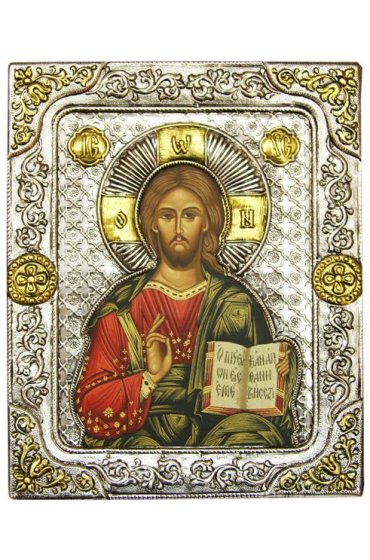 Икона Спаситель Премудрый в серебряном окладе, арт ДВ-414