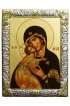 Икона Божья Матерь Владимирская в серебряном окладе, арт ДВ-429