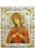 Икона Божья Матерь Семистрельная в серебряном окладе, арт ДВ-430
