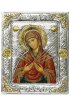 Икона Божья Матерь Семистрельная в серебряном окладе, арт ДВ-432
