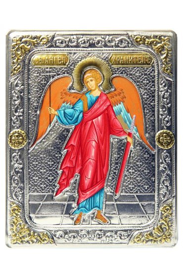 Икона Ангел Хранитель в серебряном окладе, арт ДВ-449