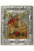 Икона Георгий Победоносец в серебряном окладе, арт ДВ-454