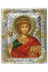Икона Пантелеймон Целитель в серебряном окладе, арт ДВ-456