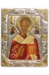 Икона Николай Чудотворец в серебряном окладе, арт ДВ-463