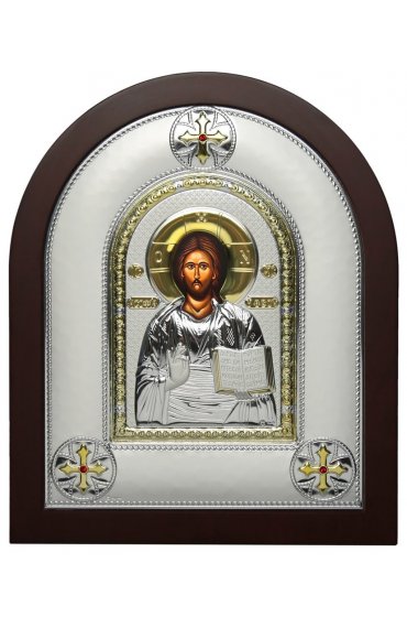 Икона Господь Вседержитель в серебряном окладе, арт ДВ-468-1