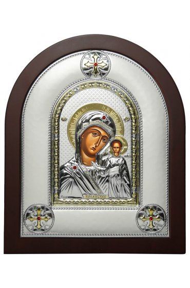 Икона Божья Матерь Казанская в серебряном окладе, арт ДВ-472