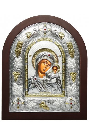 Икона Божья Матерь Казанская в серебряном окладе, арт ДВ-474