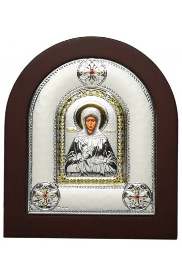 Икона Матрона Московская Блаженная в серебряном окладе, арт ДВ-485