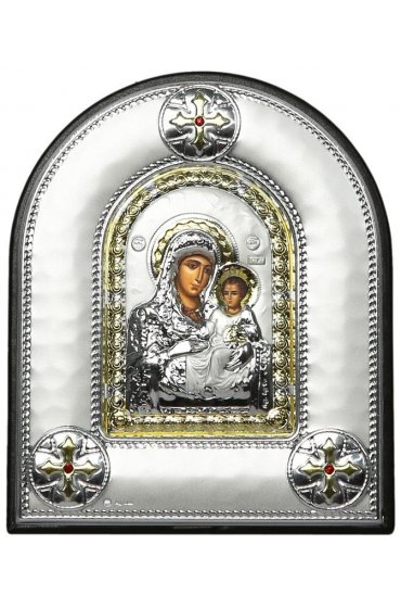 Икона Божья Матерь Иерусалимская в серебряном окладе, арт ДВ-500