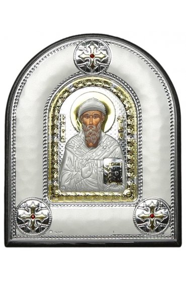 Икона Спиридон Тримифунтский в серебряном окладе, арт ДВ-511