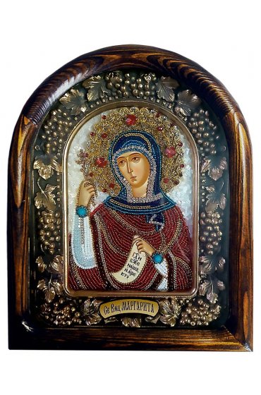 Икона Марина (Маргарита) Антиохийская из бисера, арт ДИ-647