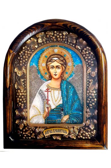 Икона Ангел Хранитель из бисера, арт ДИ-655