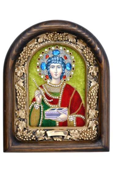 Икона Пантелеймон Целитель из бисера, арт ДИ-193