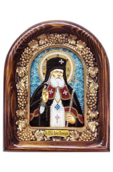 Икона Лука Войно-Ясенецкий из бисера, арт ДИ-203