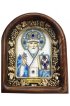 Икона Николай Чудотворец из бисера и натуральных камней, арт ДИ-143