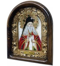 Икона Лев Оптинский из бисера и натуральных камней, арт ДИ-163