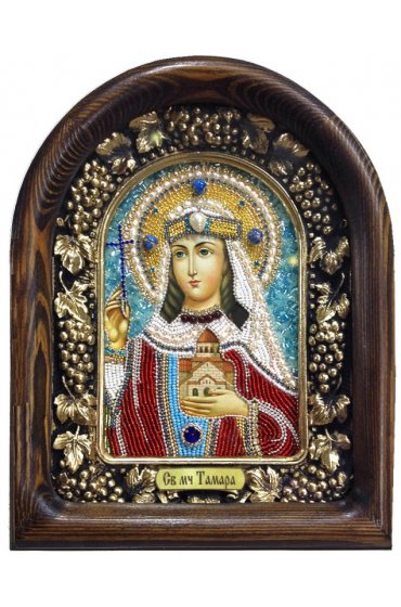 Икона Тамара, царица Грузинская из бисера, арт ДИ-065