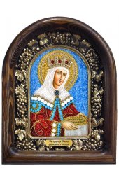 Икона Елена царица святая из бисера и натуральных камней, арт ДИ-117