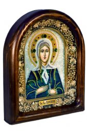 Икона Ксения Петербургская из бисера, арт ДИ-066